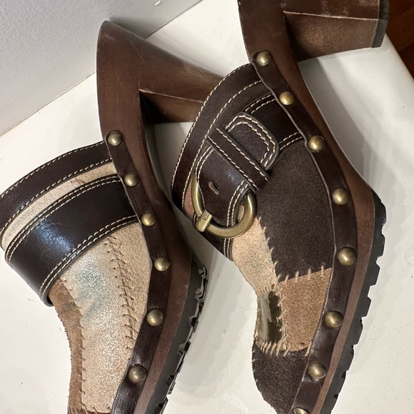 Coach Sabrina Leather Heels Mules/Clogs. Patchwork Vintage Sz 10 - Picture 6 of 6